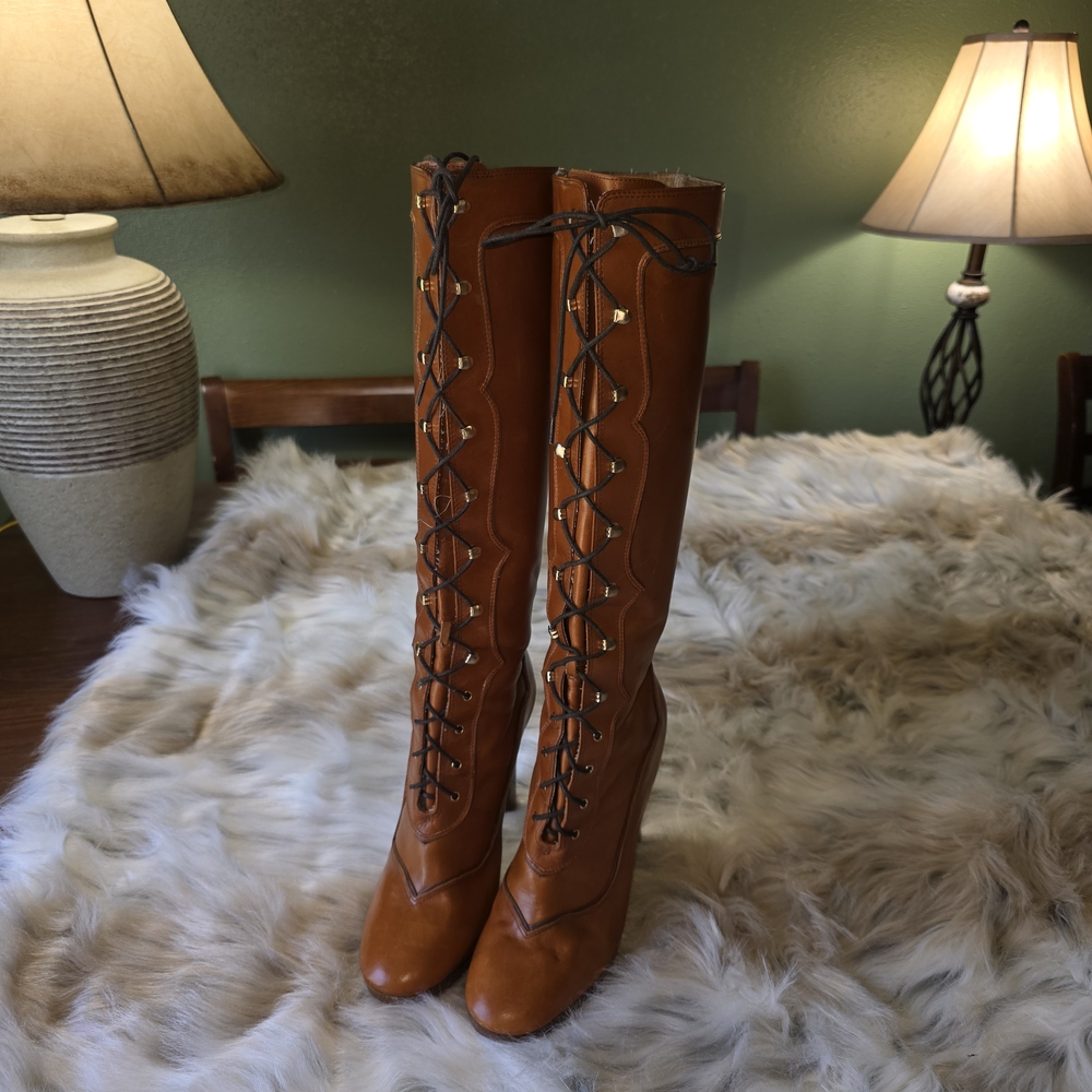 Michael Kors MICHAEL Roslyn 5 Inch Heel Lace Up Boots - Picture 5 of 13